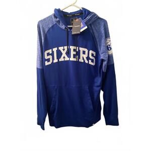 Fanatics NBA Phila   76ers NWT Blue Pullover Hoodie Men’s Size M Lightweight